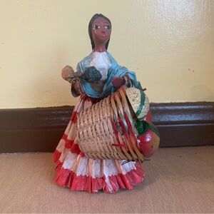 Vintage Mexican Paper Mache Señorita Folk Art Doll